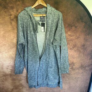 NWT PeaceFits Grey Longsleeve Longitude Hoodie Size XL Handmade in Bali